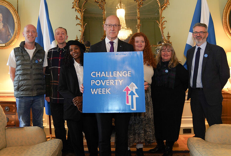 FM meets people with lived experience of life on low incomes for Challenge Poverty Week 2024 (c) Scottish Government